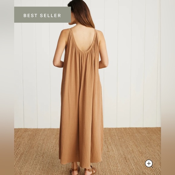 JENNI KAYNE Drift Dress Terracotta 100% Cotton Tank Long Dress L - Picture 3 of 7